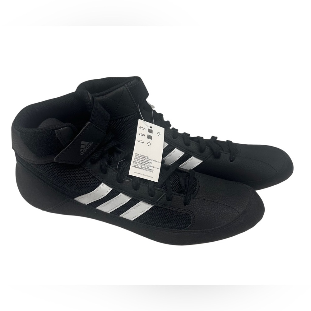 Adidas Men HVC‎ Wrestling Shoes Black White Size 16  AQ3325 NWT